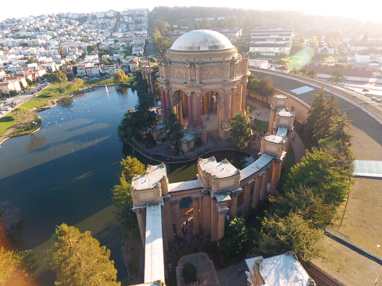 drone photography, Palace of the Fine Arts, San Francisco